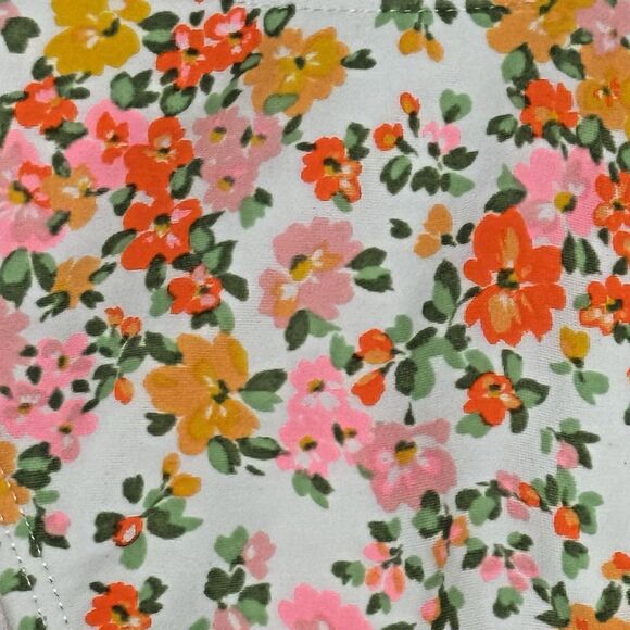 Wild Fable Women's Multi Orange Floral Print Lined Bikini Bottom Size Medium New - Picture 2 of 6